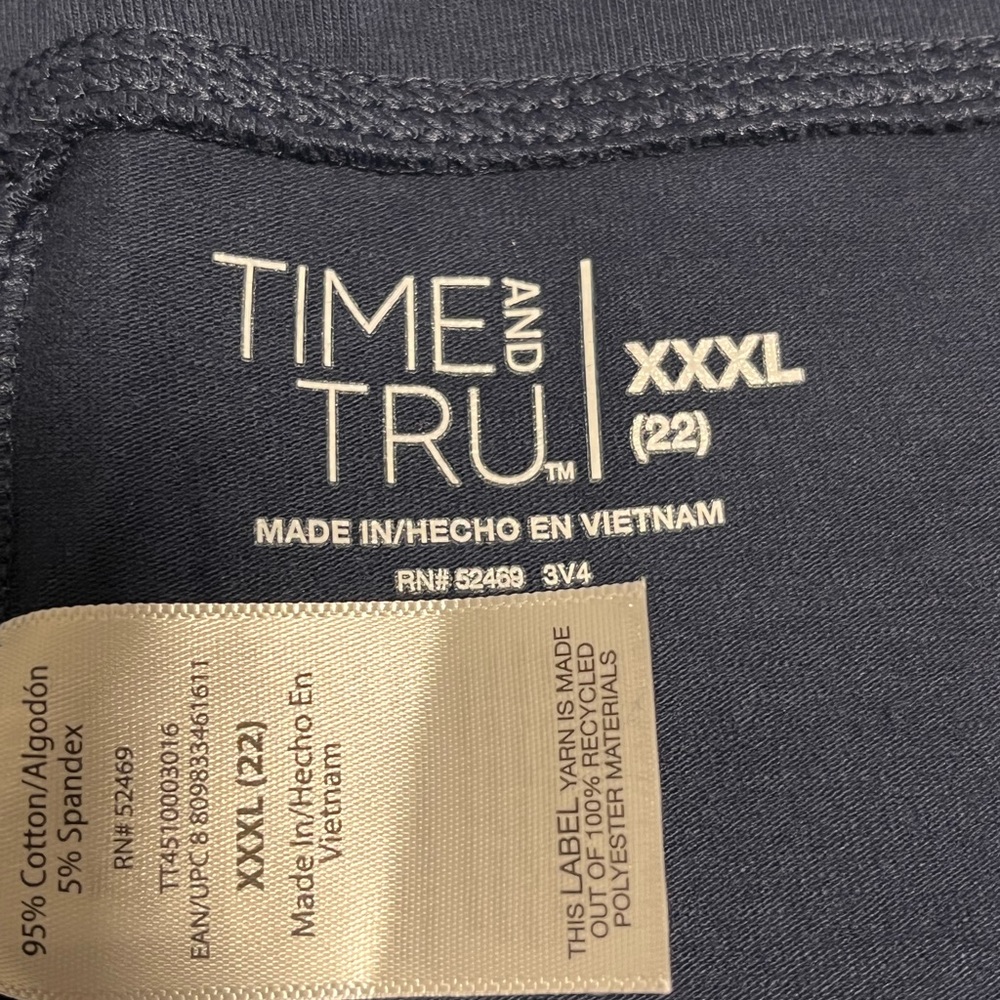 Time and Tru Versatile Comfy High Rise Ankle Length Leggings, Women Sz XXXL (22) - Picture 4 of 5